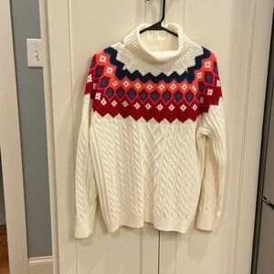 Women’s Loft fair isle turtleneck sweater. Size large.